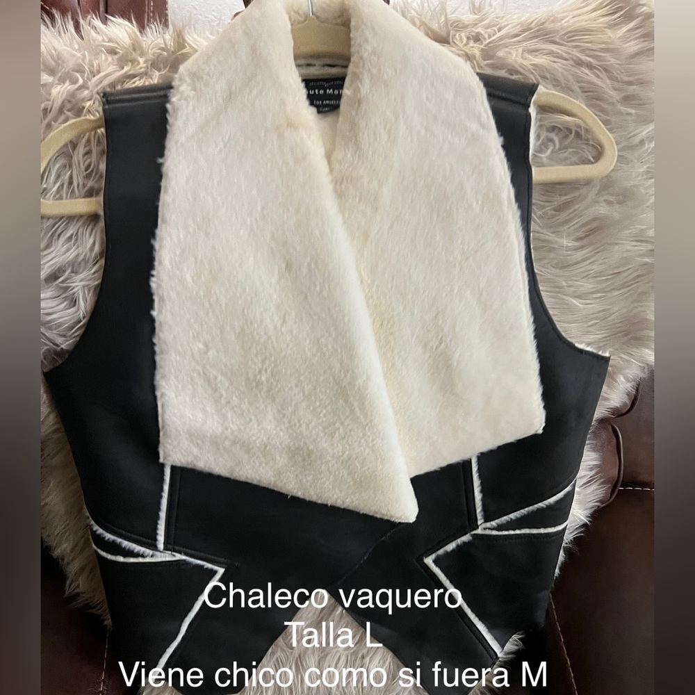 Black furry vest